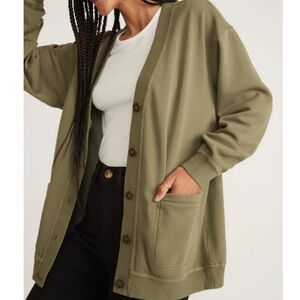 Marine Layer Olive Green Button-Front Cardigan